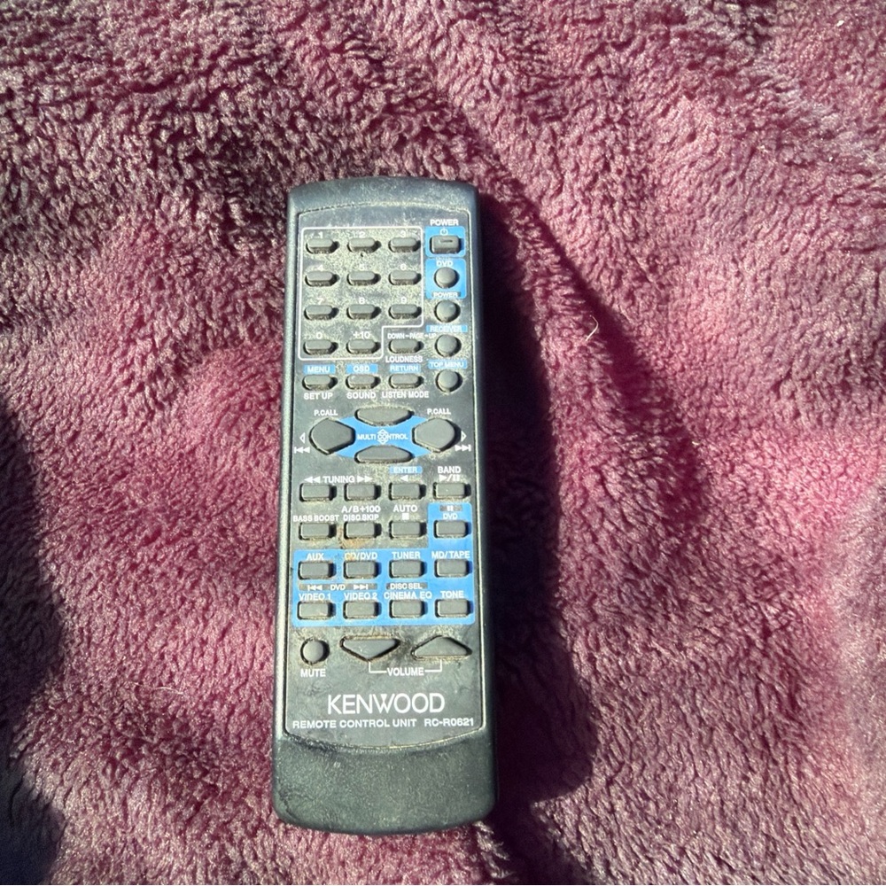 Kenwood Black Remote with Blue Accents
